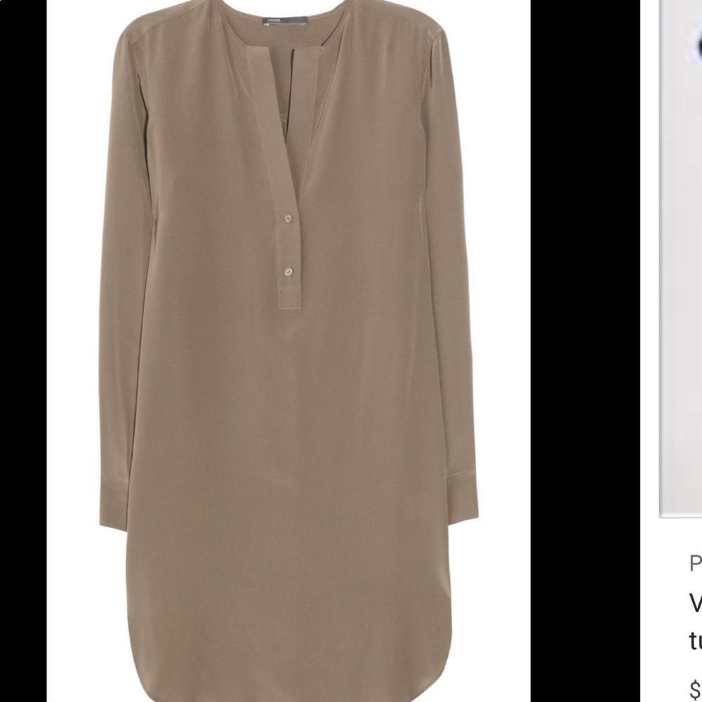 Vince long sleeve Silk tunic dress S
